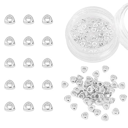 Silver Plated Triangle Spacer Beads 3x1.5mm 50pcs for Jewelry Making Findings Non Tarnish - color: Silver, size: 3x1.5mm Triangle