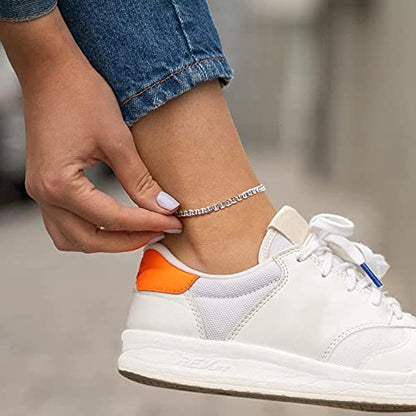 ChicSilver 925 Sterling Silver Ankle Bracelet for Women, Simple Cuban Link/Figaro/Twist Rope Chain Anklets for Beach Party(with Gift Box) - style: 11: Mariner Chain-4mm wide