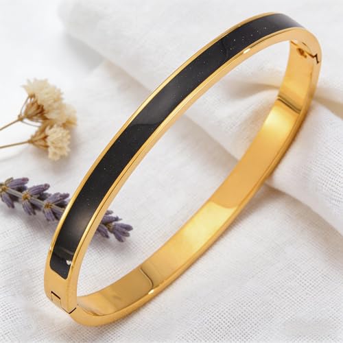 Black oil drop Non Fading Stainless Steel Bracelet With Buckle, Simple And Fashionable Handmade, Jewelry Fashion Gift