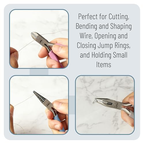 Mr. Pen- Pliers for Jewelry Making, 3 Pack, Chain Nose | Round Nose Pliers Set and Wire Cutter for Beading, Wire Wrapping, Jump Rings, Jewelry Repair, Crafting, DIY - color: Pastel