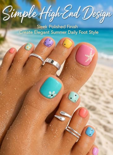 4Pcs Toe Rings for Women Non Tarnish 14K Gold Filled Toe Ring Adjustable Flower CZ Band Wave Dainty Toe Ring Summer Beach Open Toe Rings Set Waterproof Toe Jewelry Foot Jewelry - color: Silver toe rings double row