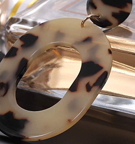 Acrylic Earrings For Women Statement Geometric Earrings Resin Acetate Drop Dangle Earrings Mottled Hoop Earrings Fashion Jewelry - color: A:Leopard