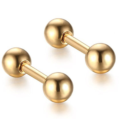 Tanyoyo 4mm Surgical Stainless Steel Ear Piercing Studs Earrings sets 5-6 Pair Mixed Colors High Polished 16G ¡­ - style: 5 Color