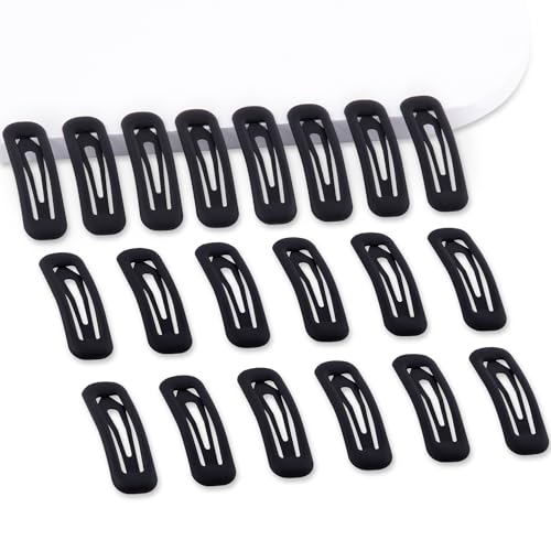 20 PCS Small Rectangle Hair Barrettes For Women Non Slips Snap Clips For Thin Fine Hair,Matte Black,1.97 x 0.55Inch - color: Matte Black
