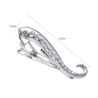Yoursfs Novelty Marine Animals Tie Clip for Men Shark Whale Unique Cool Personalized Business Tie Bar Pin Jewelry for Valentine's Day Gifts - style: Unique Octopus