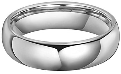 CROWNAL 2mm 4mm 6mm 8mm 10mm Tungsten Wedding Band Ring Men Women Plain Dome Polished Size Comfort Fit Size 3 To 17 - color: 6mm