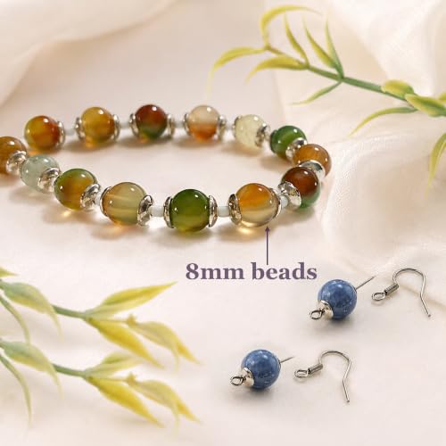 Heather's cf 400PCS Silver Smooth Bead Caps for Jewelry Making, 6mm Flower Bead Caps Fit 8-10mm Beads, DIY Jewelry Making Supplies - color: Smooth silver - 400Pc