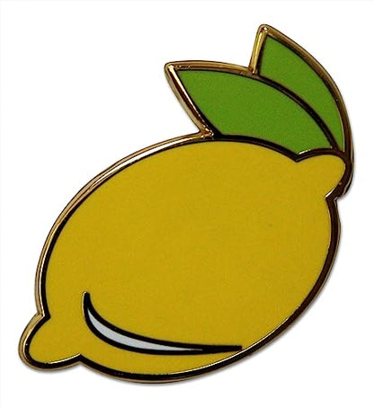 Novel Merk Fruit Lemon, Strawberry, or Orange Appreciation Lapel Pin, Hat Pin & Tie Tack Set with Clutch Back - style: 3-Lemon & Leaves