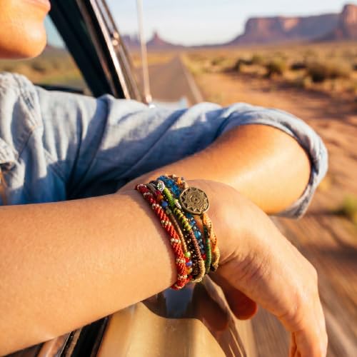 Wakami Charm Bracelet Stack Beaded Stackable Bracelets for Women - color: Earth | 6.5IN