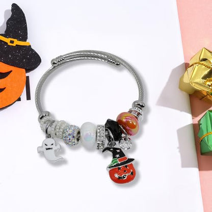 Charm Bracelets for Womens,Exquisite Cute Cartoon Friendship Silver Bracelets Stainless Steel Bangle, Womens Jewelry Suitable for Holiday Gifts and Birthday Gifts - color: z-Christmas Tree Bracelet