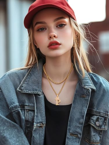 U7 Crown Initial Necklace Men Women, Bling Diamond A-Z 0-9 Letter Pendant with Wheat Chain, Silver/Black/Gold Plated CZ Alphabet Number Hip Hop Jersery for Father Husband - color: a. Gold, size: 16. P