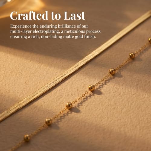 Gold Waist Chain for Women, Layered Adjustable Belly Chain, Snake Body Chain & Beaded Waist Beads, Dainty Bikini Summer Beach Trendy Body Jewelry Accessories