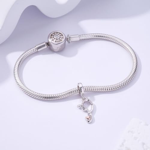 Letter Charms for Pandora Bracelets 925 Sterling Silver Alphabet Initial Charms Bead Jewelry Gift for Women - style: Initial P