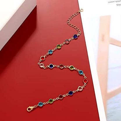 Boho Beaded Ankle Bracelet Beach 18 K Gold Plated Anklet Bracelets Handmade Colorful Seed Beads Butterfly Evil Eye Heart Link Chain Anklet Pack Cute Summer Foot Jewelry for Women - style: beaded ankle bracelet B set
