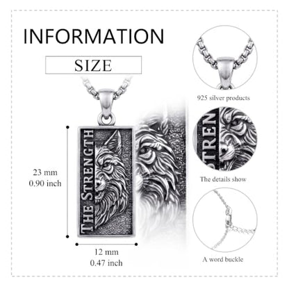 YAFEINI Cat Tarot Necklace 925 Sterling Silver Cat Tarot Pendant Necklace Jewelry Gifts for Women - style: Wolf