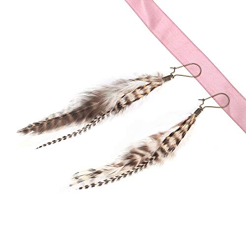lureme Bohemian Multicolor Pheasant Feathers Dangle Earrings Handmade Natural Feather Earrings (er006314) - style: Style L