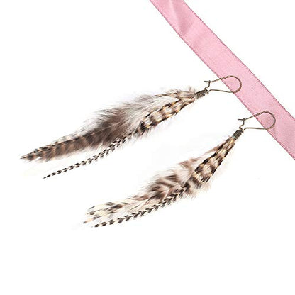 lureme Bohemian Multicolor Pheasant Feathers Dangle Earrings Handmade Natural Feather Earrings (er006314) - style: Style L