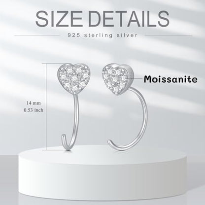 925 Sterling Silver Moissanite Huggie Half Hoop Earrings for Women - style: style 7