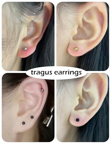 20G 18G 16G 14G 12G Lip Labret Monroe Medusa Nose Rings Stud 316L Surgical Steel Tragus Helix Cartilage Earring Tongue Cheek Piercing Jewelry Bars 6mm 8mm 10mm 12mm 14mm 16mm 19mm 18PCS - color: Silver, size: 18G - 8mm