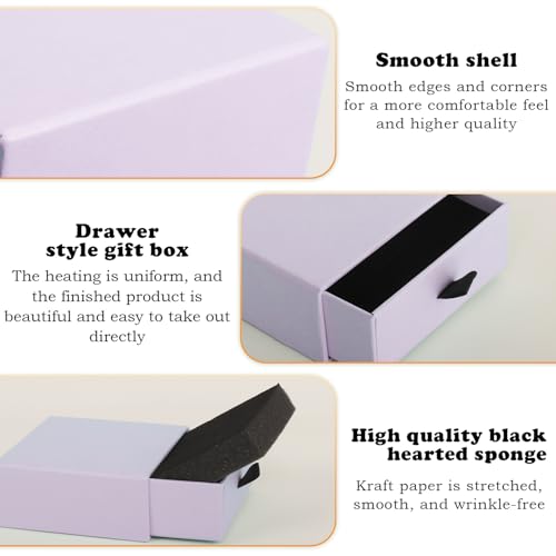 Nsmykhg Jewelry Gift Box Velvet-Lined,12 Pack Compact Drawer Style for Earrings & Rings, Necklace & Bracelet Organizer, 3.93x3.93x1.65 Inches, Stackable Elegant Jewelry Display & Storage Box (Purple) - color: Purple