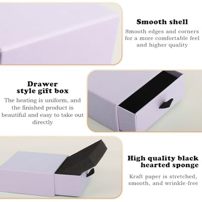 Nsmykhg Jewelry Gift Box Velvet-Lined,12 Pack Compact Drawer Style for Earrings & Rings, Necklace & Bracelet Organizer, 3.93x3.93x1.65 Inches, Stackable Elegant Jewelry Display & Storage Box (Purple) - color: Purple