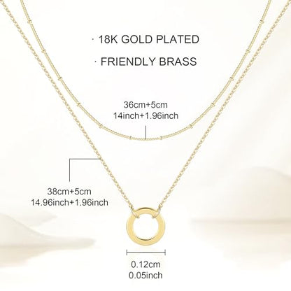 Lock Necklace for Women Paperclip Link Chain Padlock Necklace Non-Tarnish - color: Gold - Layered Hoop Pendant Necklace