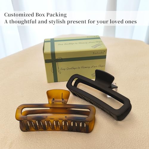 Hair Claw Clips 5 Inch Unbreakable Extra Large Square Rectangle Matte XL Claw Clip Clamp Neutral Colors for Thick Curly Long Hair Women - 2 Pack - color: A1 5 inch