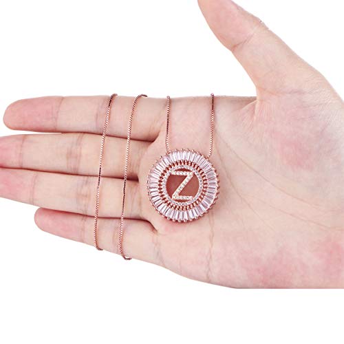 COTTVOTT A-Z Alphabet Pendant Necklaces Charms Women Initial Letter Chain Necklace 4 Colors - style: Rose Gold-Z