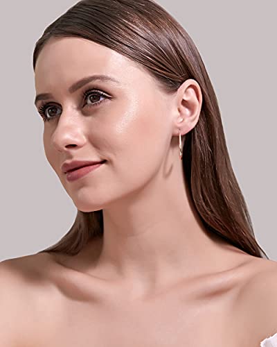 MALOYANVE Lightweight Teardrop Hoop Earrings Gold Silver Plated Large Hollow Out Oval Pull Through Statement Hoop Earrings High Polished Jewelry Gift for Women - color: Gold