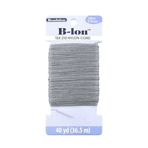 Beadalon B-LON Cord, TEX 210, 0.50 mm, Gray, 40 yd - size: 40 yd, style: Gray