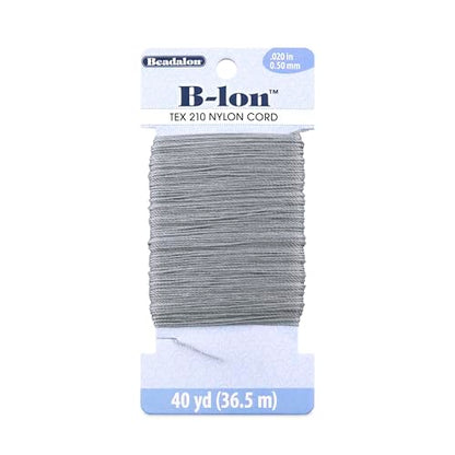 Beadalon B-LON Cord, TEX 210, 0.50 mm, Gray, 40 yd - size: 40 yd, style: Gray