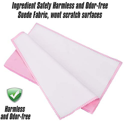 SEVENWELL Silver Polishing Cloth, 2PCS Large Jewelry Cleaning Cloths | Dual-Layer Cleaning, Large 10" × 12", Reusable, Removes Tarnish, Restores Shine, For Sterling Silver, Gold & Platinum - color: Pink