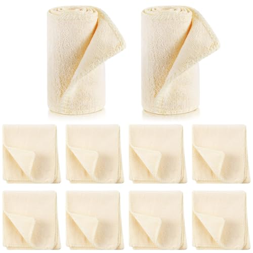 10 Pcs Shine Shoes Cloth Kit Polish Dauber Applicators Cleaning Leather Shoes Boots Microfiber Care Cloths Suede Cleaner - color: Ivory