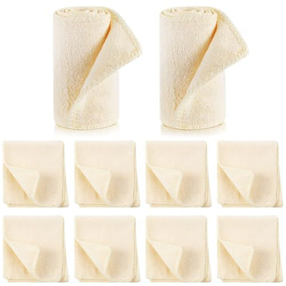 10 Pcs Shine Shoes Cloth Kit Polish Dauber Applicators Cleaning Leather Shoes Boots Microfiber Care Cloths Suede Cleaner - color: Ivory