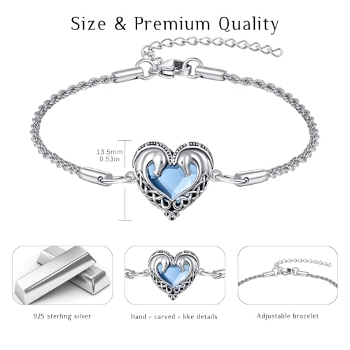 Animal Bracelet for Women 925 Sterling Silver Celtic Dragon/Horse/Wolf Bracelet Adjustable Bracelet Cute Animal Jewelry Gift for Women - style: 02-Celtic Horse Bracelet