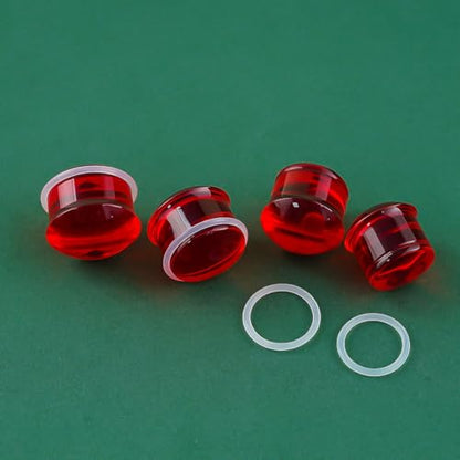 Precise Dimensions Set Color Acrylic O-Ring Ear Plugs Tunnels Gauges Stretcher Piercings Kit - color: Red, size: 15-18mm