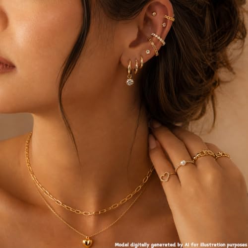 68-80 Pcs Jewelry Sets for Women, Gold Silver Bulk Jewelry Set with Rings Earrings Necklaces Bracelets, Hypoallergenic Fashion Jewelry Sets for Women Wedding Birthday Gifts - color: Gold 2