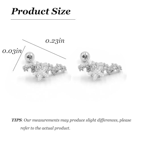 Ear Climbers Earrings for Women Gold Silver Ear Cuffs Non Piercing Dainty Cartilage Earrings Set Statement Cuff Earring for Women Trendy - color: Silver