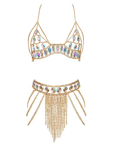 Women's Sexy Suit Body Chain - color: E-Gold Colour