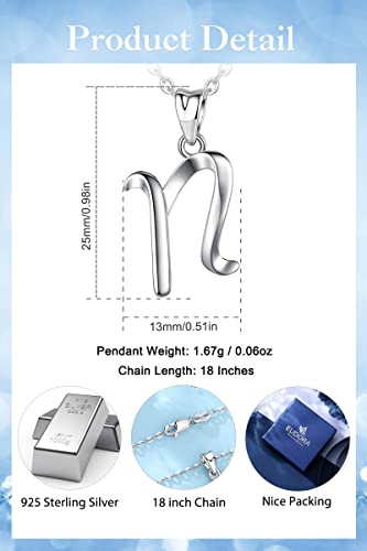 EUDORA Sterling Silver Initial Necklaces for Women, Classic 26 Letter Neckless Gifts for Girls, Sister, Mother Daughter, 18 inch Chain - style: N