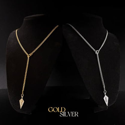 18K Gold Plated Knight's Shield Slip Chain for Women - color: 18KGold-Plated, size: 27''