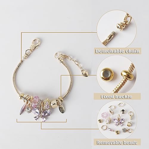 DS Charm Bracelets for teen girls exquisite cute cartoon friendship bracelet Gold Stainless Steel Bangle birthday Gift box Adjustable little girls kids jewelry holiday gifts - style: GOLD-1