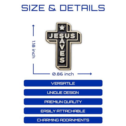 Enamel Pins, Cute Pins for Backpacks, Hat Pins, Novelty Brooch Pins, Backpack Pins, Lapel Pins for Men, Women, Girls, Boys. For Lanyard, Bags, Hats, Caps, Clothing - color: Jesus Saves