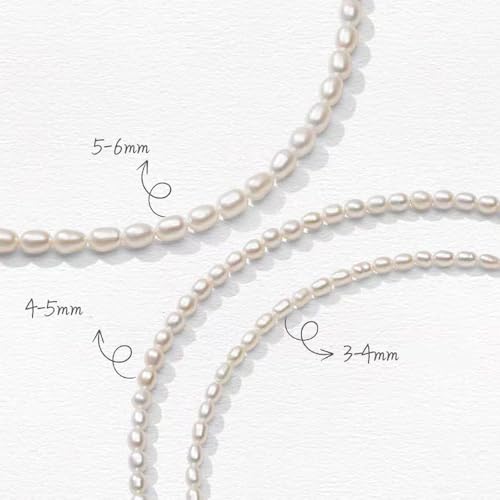 White Genuine Freshwater Cultured Pearl Necklace For Women And Men | Full Sizes from 3mm to 14mm Freshwater Pearls, AAA Grade & Above, A Love Gift Choice For Anniversaries And Birthdays - size: 4mm