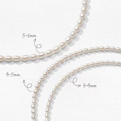 White Genuine Freshwater Cultured Pearl Necklace For Women And Men | Full Sizes from 3mm to 14mm Freshwater Pearls, AAA Grade & Above, A Love Gift Choice For Anniversaries And Birthdays - size: 4mm