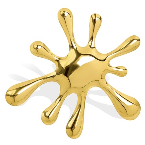 Stainless Steel Brooch Pin for Women & Men,Lapel Pin | Minimalist Statement Elegant Geometric, Sweaters Coat Suit Shawl Collar Shirt Coat Jacket Hat Dress Swim, Velvet Bag & Box - style: Splash-Gold