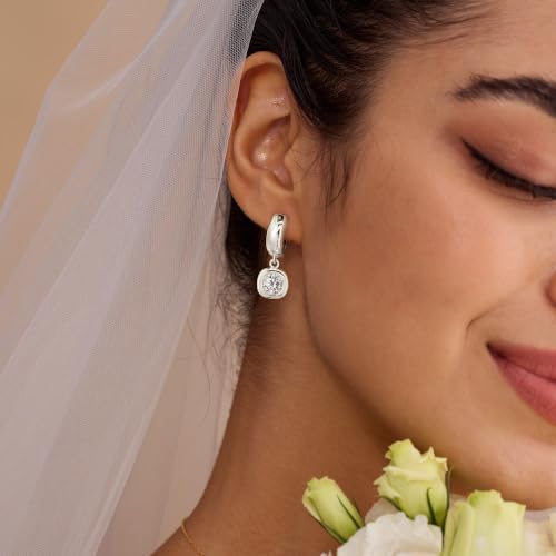 LLWOM Gold Dangle Earrings for Women-Trendy 14K Gold/Silver Plated Cubic Zirconia Huggie Hoop Earrings Teardrop Earrings Lightweight Hypoallergenic Statement Jewelry Gifts for Women - color: S-Dangle Hoop