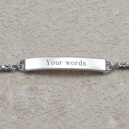 Custom Engraved Byzantine Sterling Silver Bracelet Personalized Bracelet - Custom Name Bracelets for Mom, Wife or Her - Perfect for Birthday, Christmas or Mother's Day Gift - style: Byzantine Bracelet 8+1