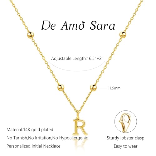Initial Necklaces for Women, Dainty A-Z Pendant Letter Charm Necklace Personalized Name Necklaces for Women Trendy Jewelry Gift - color: H, style: G
