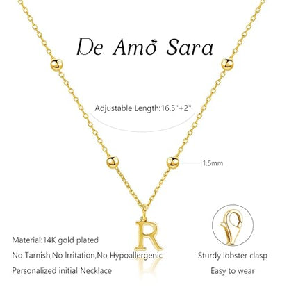 Initial Necklaces for Women, Dainty A-Z Pendant Letter Charm Necklace Personalized Name Necklaces for Women Trendy Jewelry Gift - color: H, style: G